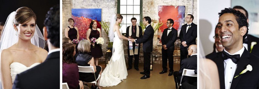 Wedding ceremony at Arta Gallery, Distillery district