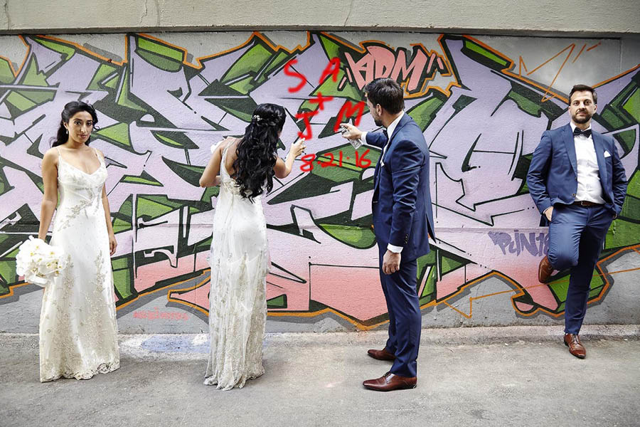graffiti wedding photography