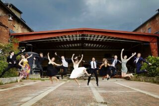 Jumping for #married joy! Or maybe just because it’s #saturday
.
.
#brickworks
#brickworkswedding
#weddingparty
#jump
#torontowedding
#industrialwedding
#funweddingphotography
#bridalparty