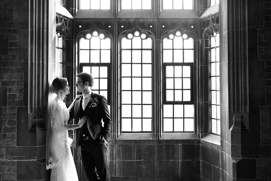 Hart house u of t wedding photography in black and white